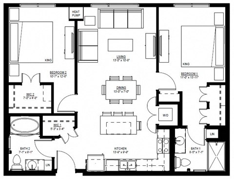 1500 Nicollet_2 Bedroom Floor Plan  at 1500 Nicollet, Minneapolis, MN